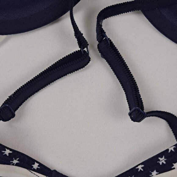 Tommy Hilfiger Size 36B Micro Push Up Bra Navy Blue White Stars Adj Straps NWOT - Picture 11 of 14